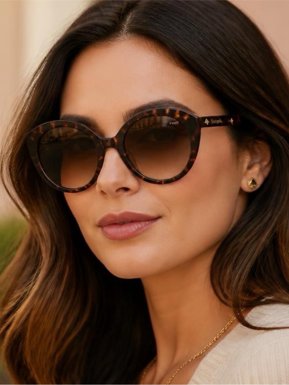 kate spade Havana Tortoiseshell Round Sunglasses with Brown Gradient Lenses
